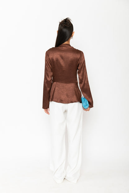 Contemponari-Magnolia Top-Brown