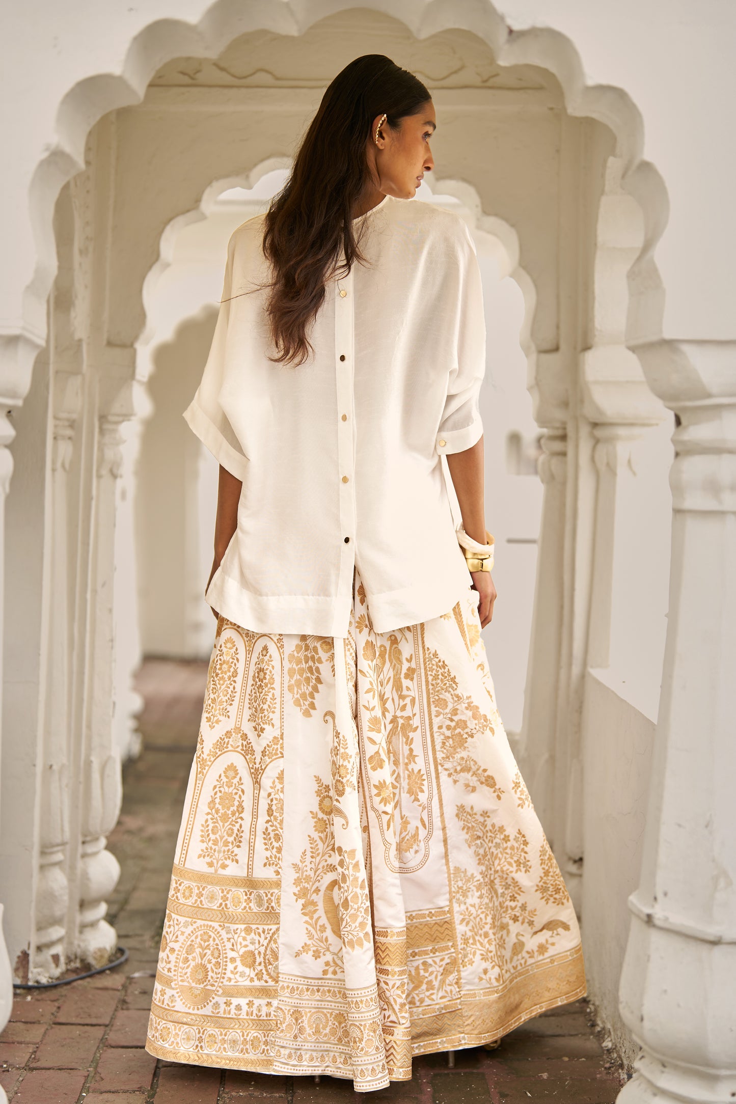 BENARES SILK BROCADE MAXI SKIRT