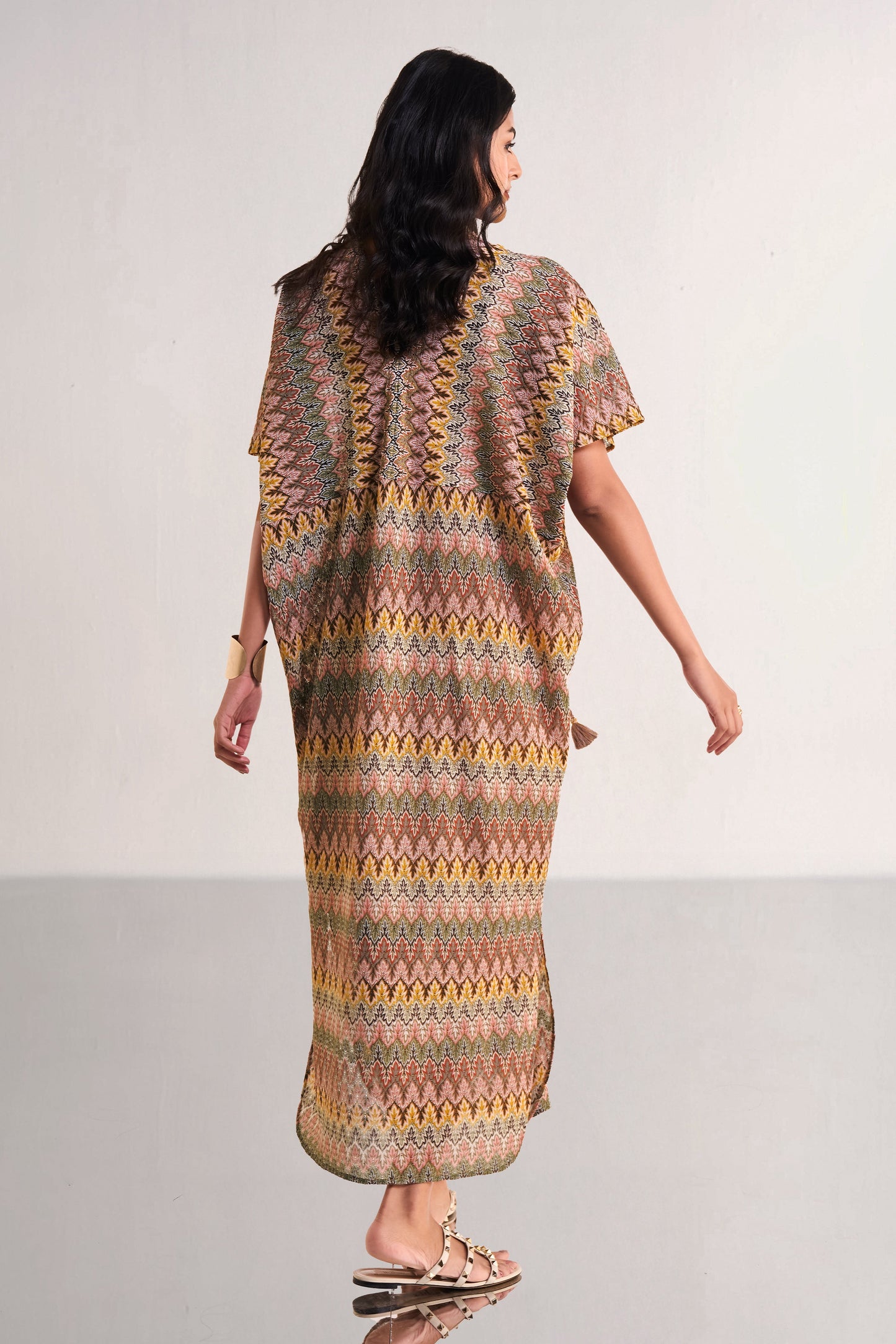 MULTICOLOUR CROCHET KNIT MAXI