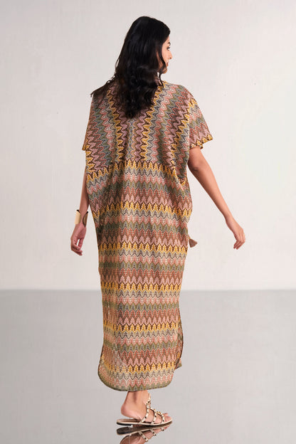 MULTICOLOUR CROCHET KNIT MAXI