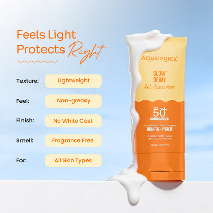 Glow+ Dewy Gel Sunscreen In-Vivo Tested SPF 50+ PA++++ with Papaya & Vitamin C - 80g