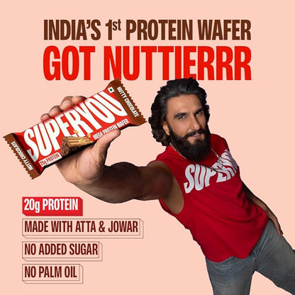 SuperYou Nutty Chocolate Protein Wafer Box of 6 x 2 Combo