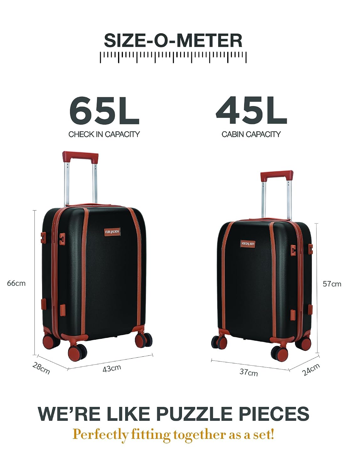 FUR JADEN  The Wayfarer Polycarbonate Travel Luggage Suitcase