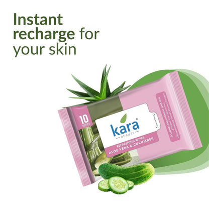 Kara Refreshing Wet Wipes with Aloe Vera & Cucumber