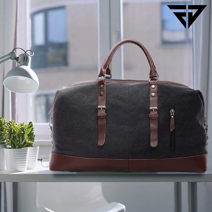 FUR JADEN  40L Canvas Weekender Travel Duffle Cabin Bag