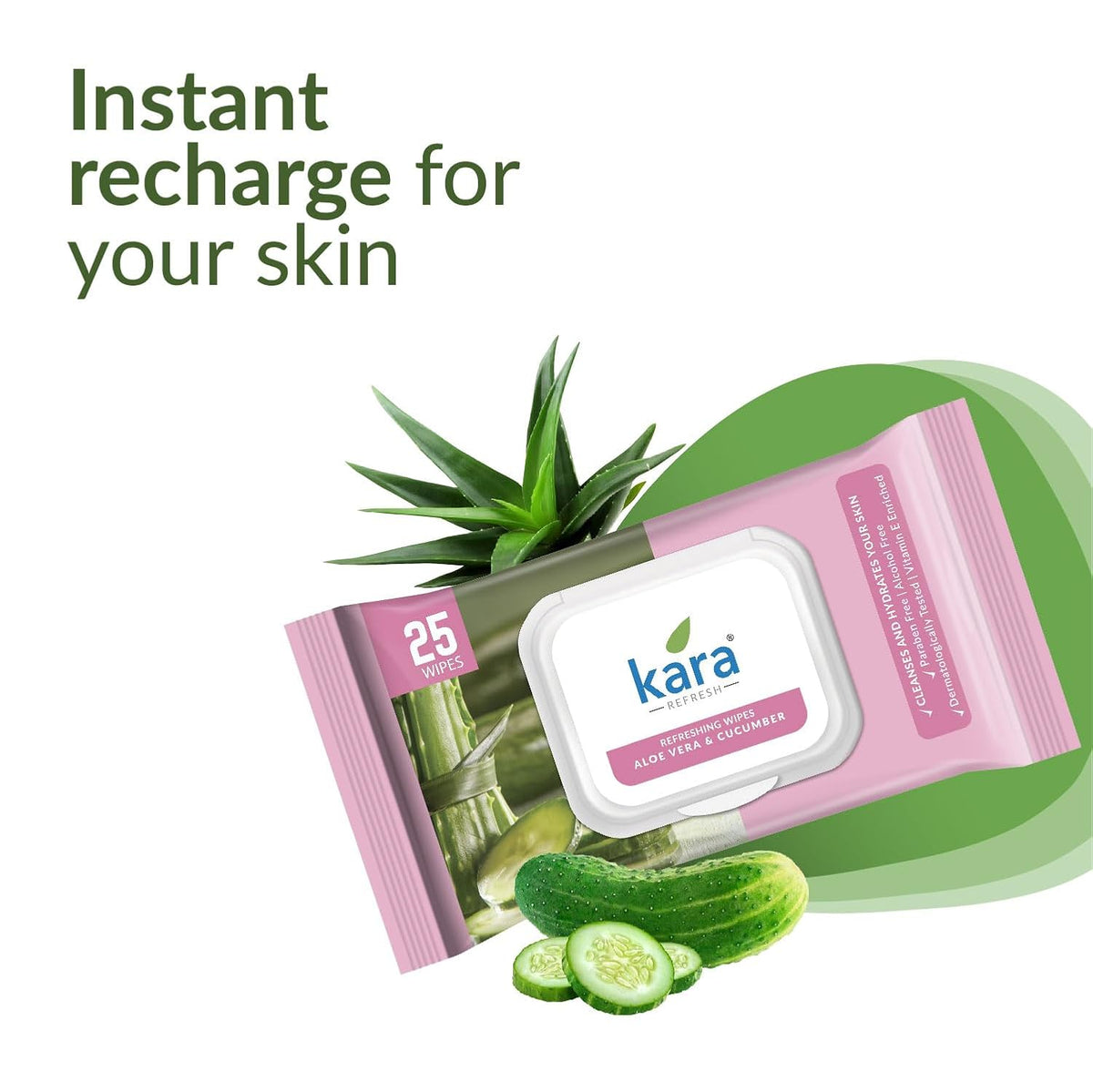 Kara Refreshing Wet Wipes with Aloe Vera & Cucumber