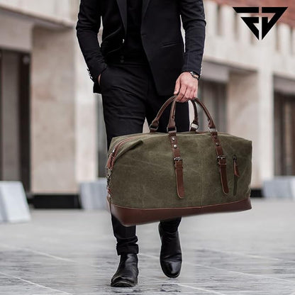 FUR JADEN  40L Canvas Weekender Travel Duffle Cabin Bag