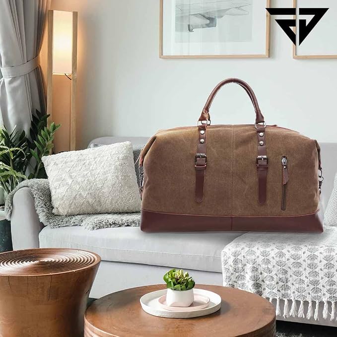 FUR JADEN  40L Canvas Weekender Travel Duffle Cabin Bag