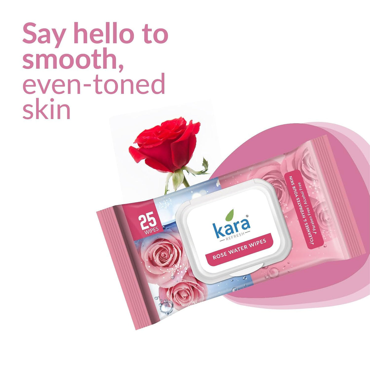 Kara Refreshing Wet Wipes with Rose Water