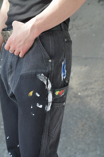 CONTRAST CODE CHARCOAL DUAL CUT VALKYRE JEANS