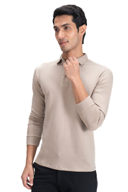 Legacy Polo Sweater - Oatmilk