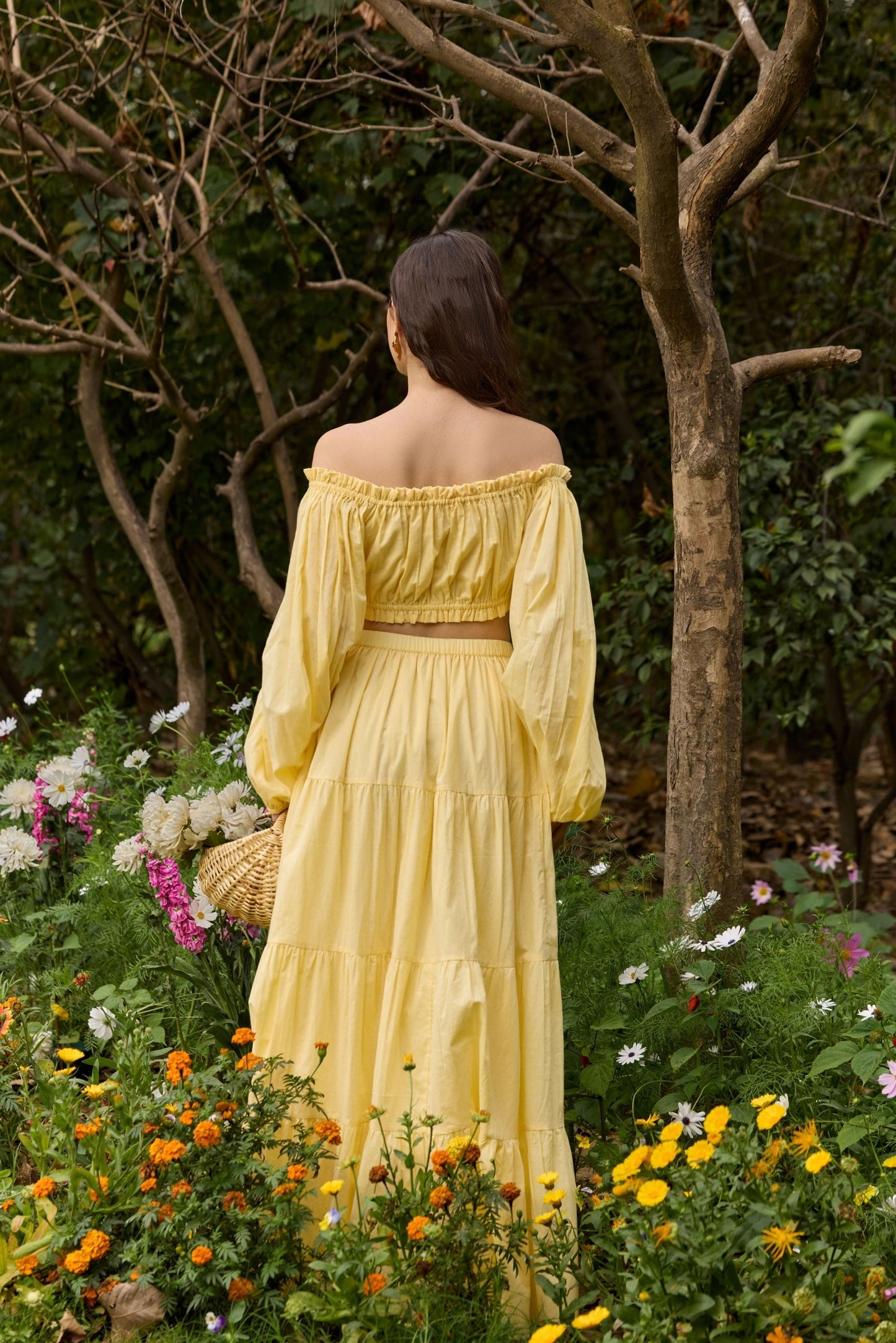 Butter Yellow Tiered Maxi Skirt
