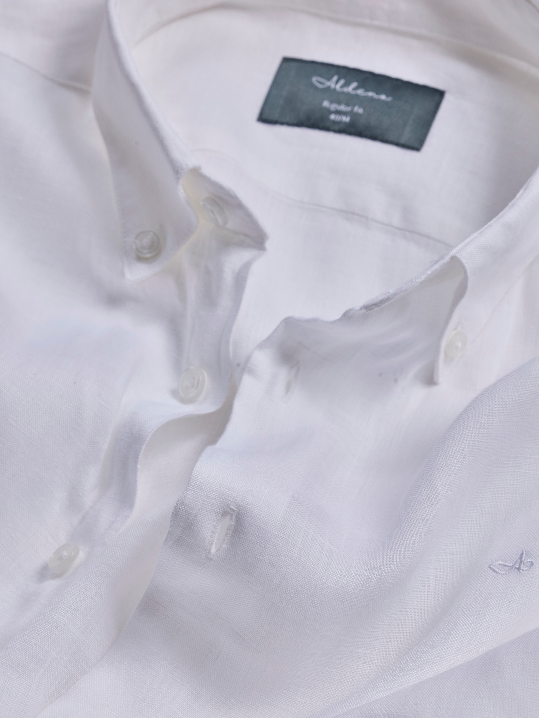 Aldeno Mens Regular Fit Solid White Casual Linen Shirt (LITE)