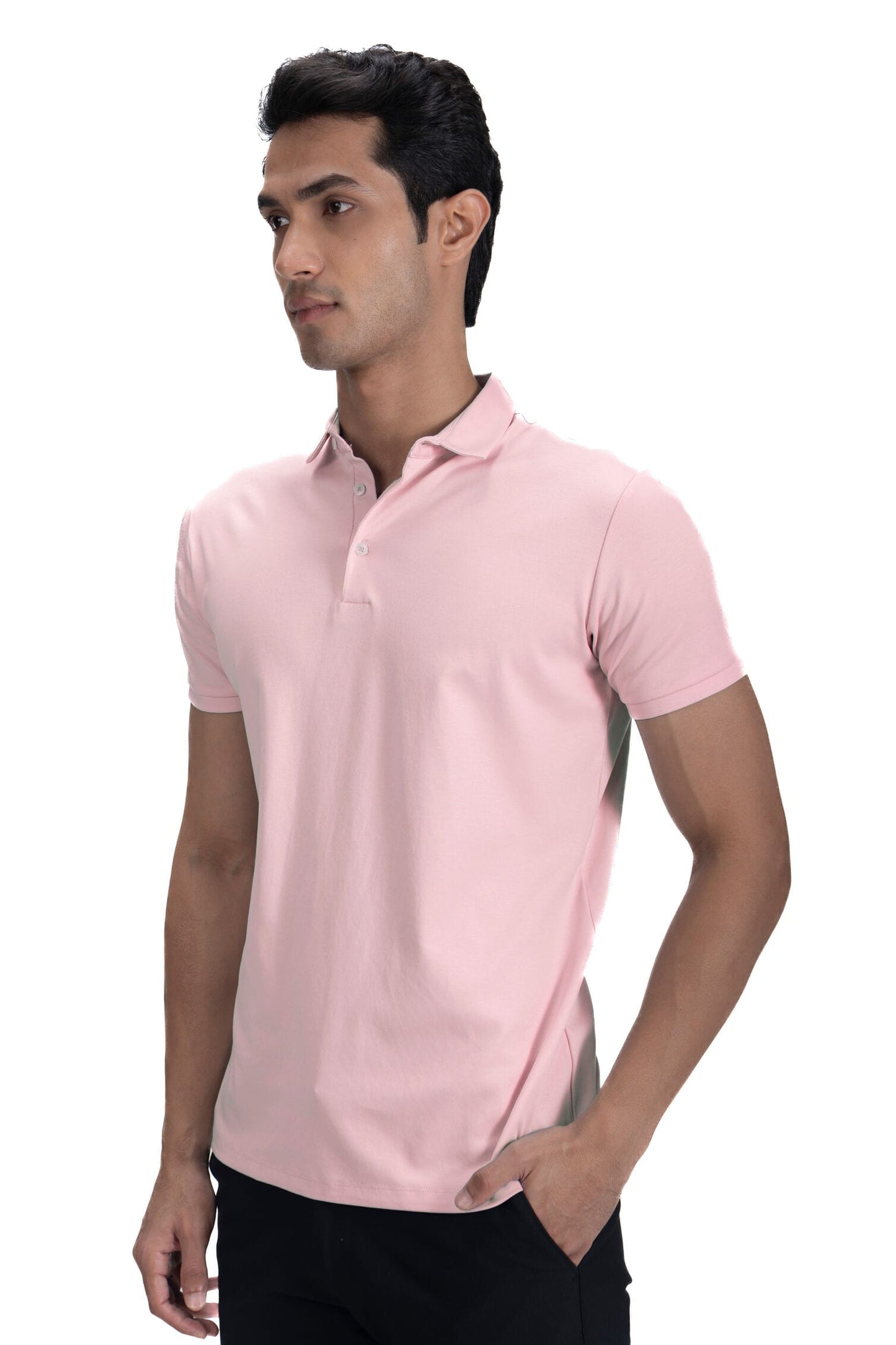 Fluid Cotton Polo - Coral Pink