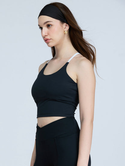 Black Cross Back Sports Bra