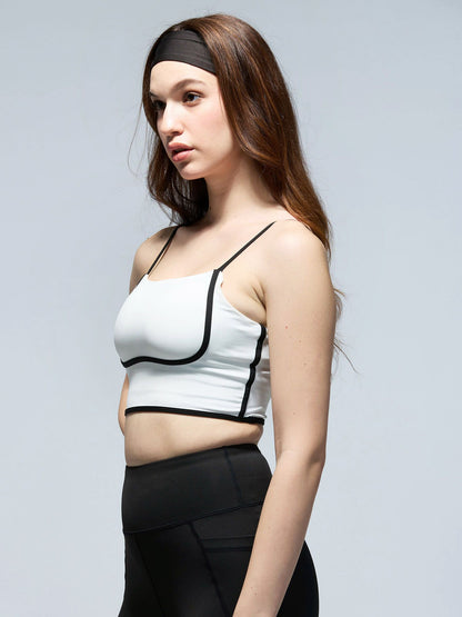 White Contrast Trim Top