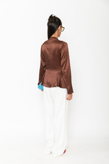 Contemponari-Magnolia Top-Brown