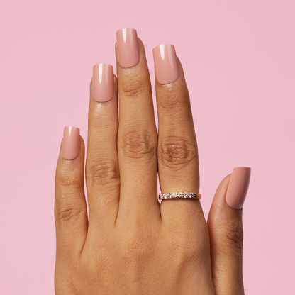 Natural Nude with Nail Glue + Nail Glue Sticker | Medium, Square Press-On Nails