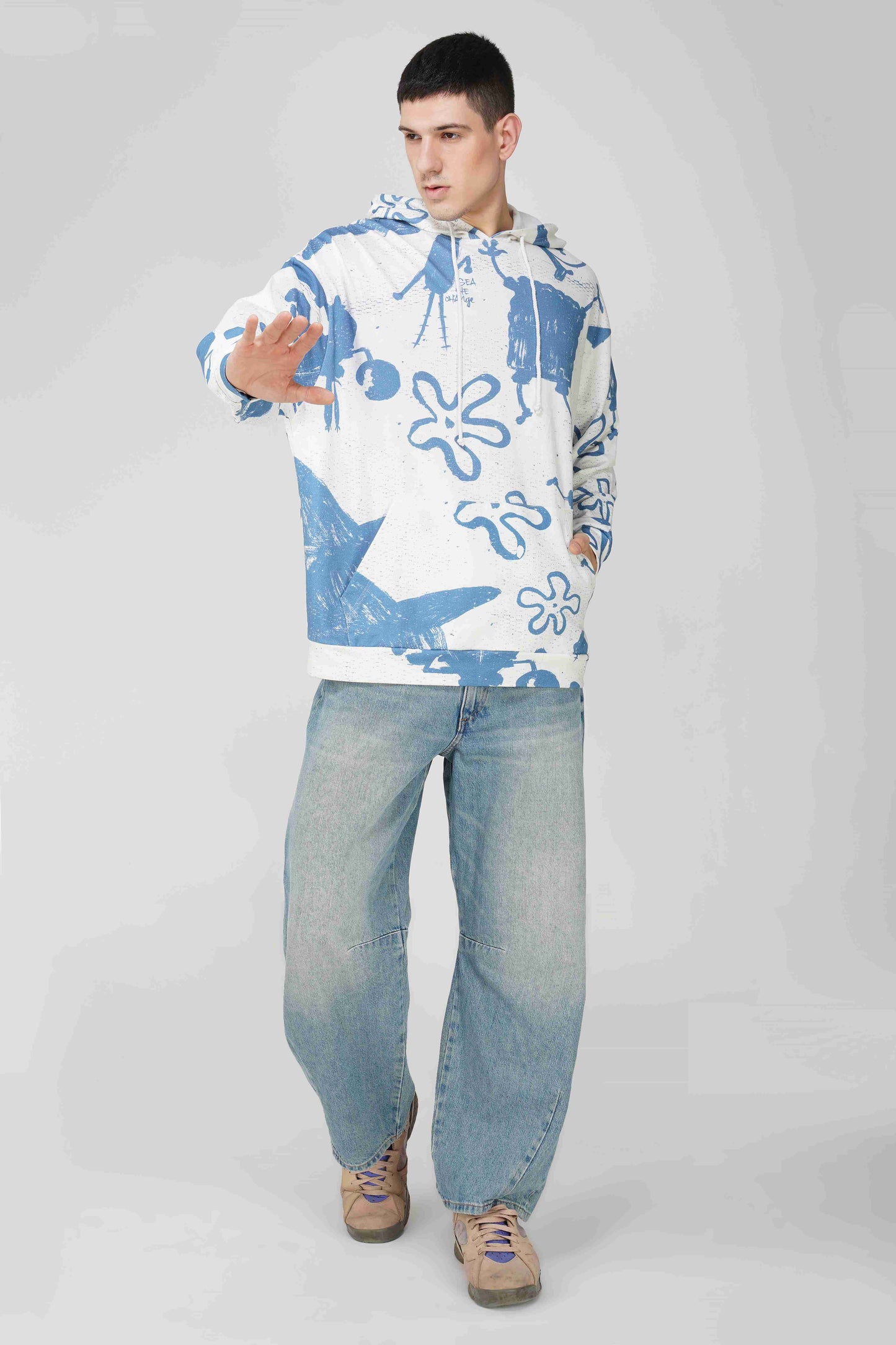SpongeBob: Be the Change Printed Oversized Hoodie