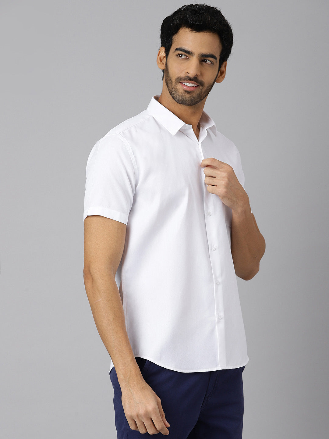Patch Pocket Dobby Cotton White Shirt - Orchard