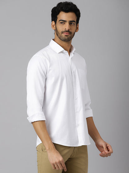 Cutaway Collar Pure Cotton White Shirt - Bay Area