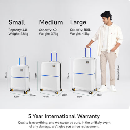 Caliber Medium Hard Luggage -Ivory White-Medium | Urban Jungle at Broadway