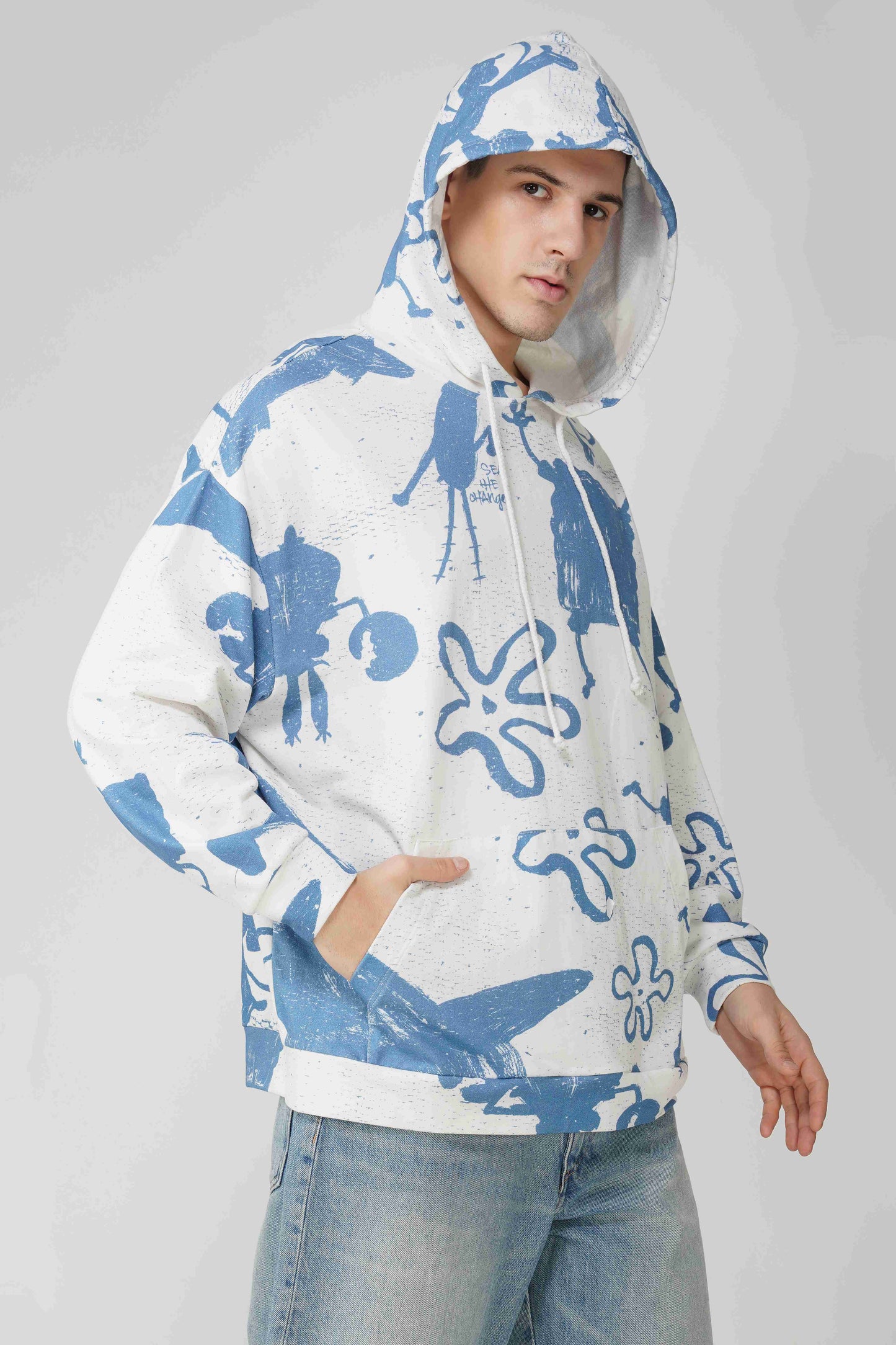 SpongeBob: Be the Change Printed Oversized Hoodie