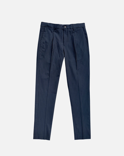 Bare Brown Relax Fit  Stripe Trouser - Navy