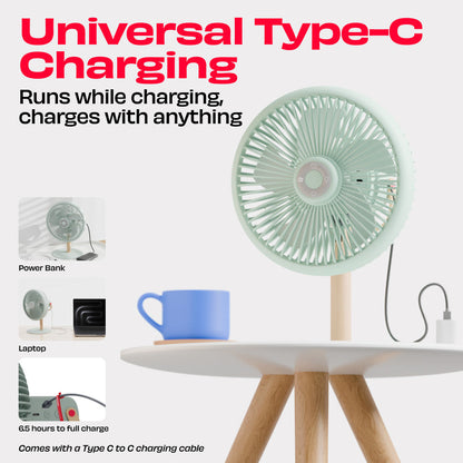 NUUK LIT v2  Table Top Fan with Mood Light