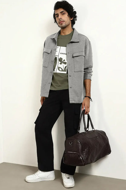 Relaxed Fit Textured Overshirt