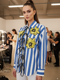 Printed Tie-Up Full Sleeve Sequinned Cotton Shirt