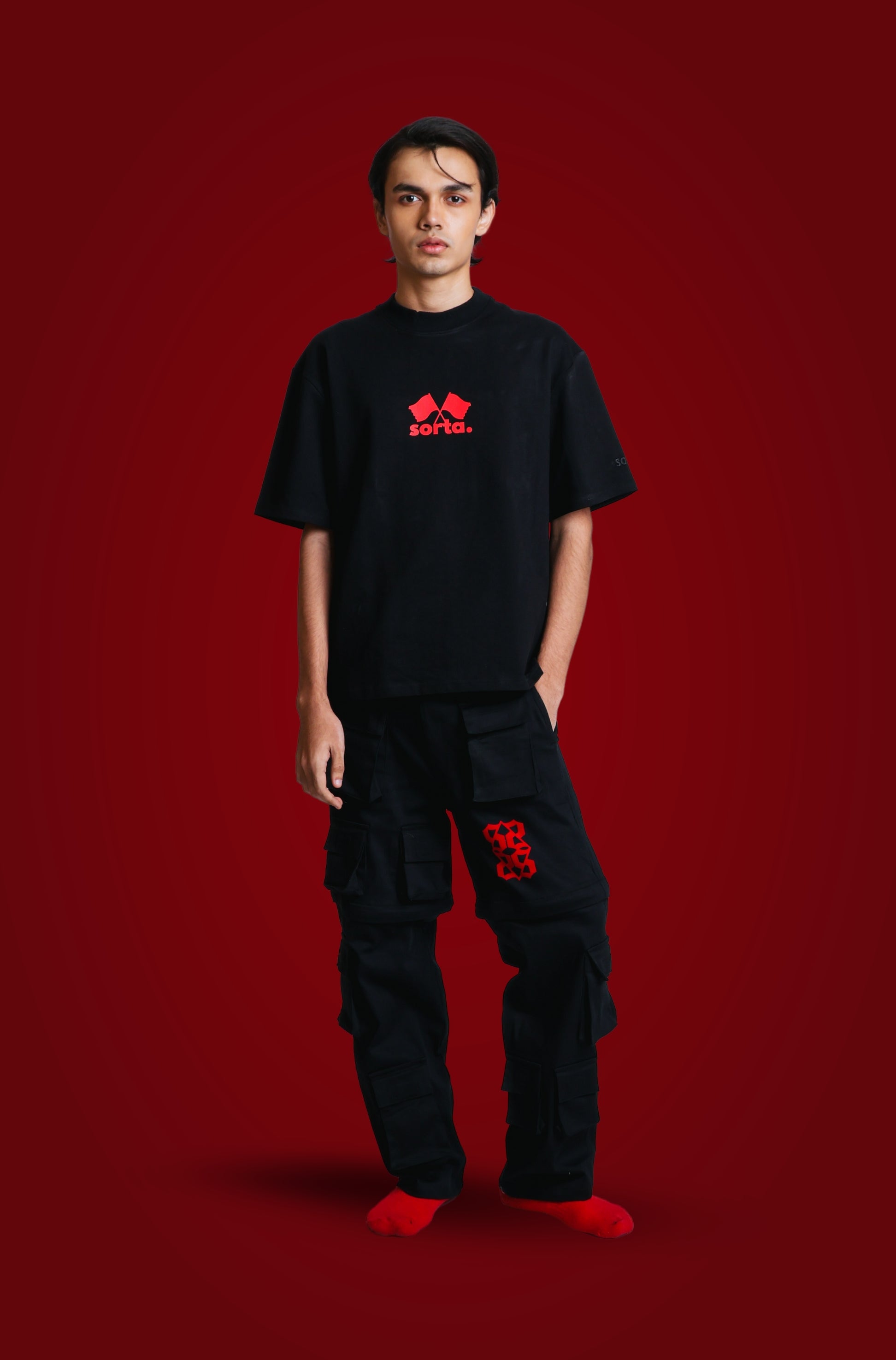 red flag. - korean oversized tshirt | sorta at Broadway