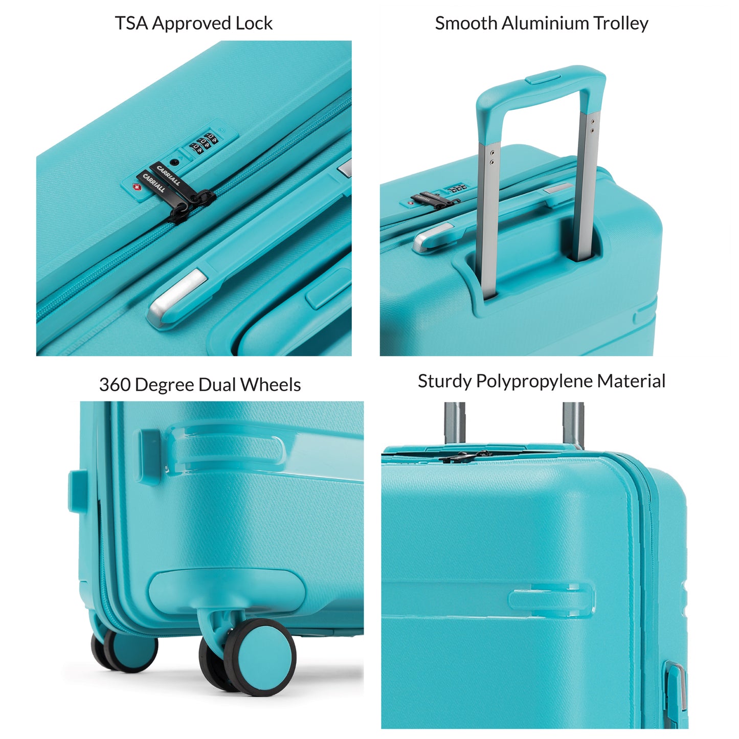 Carriall Drift ( PP ) Blue hardsided 24 inch check-in luggage