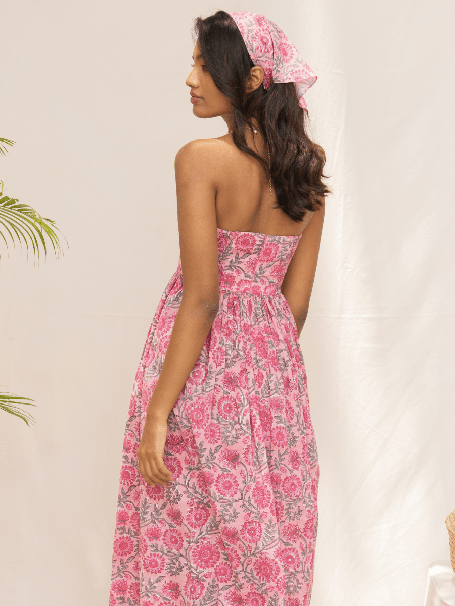 Sienna Floral Corset Midi Dress