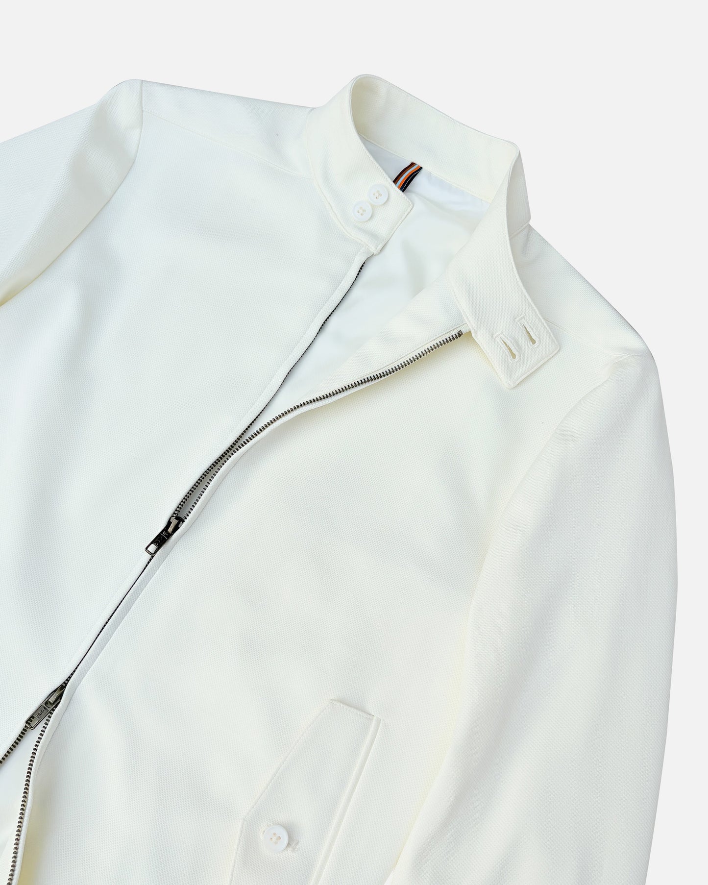 Bare Brown Slim Fit Knit Bomber Jacket - Off White