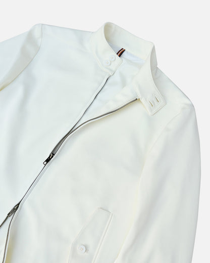 Bare Brown Slim Fit Knit Bomber Jacket - Off White