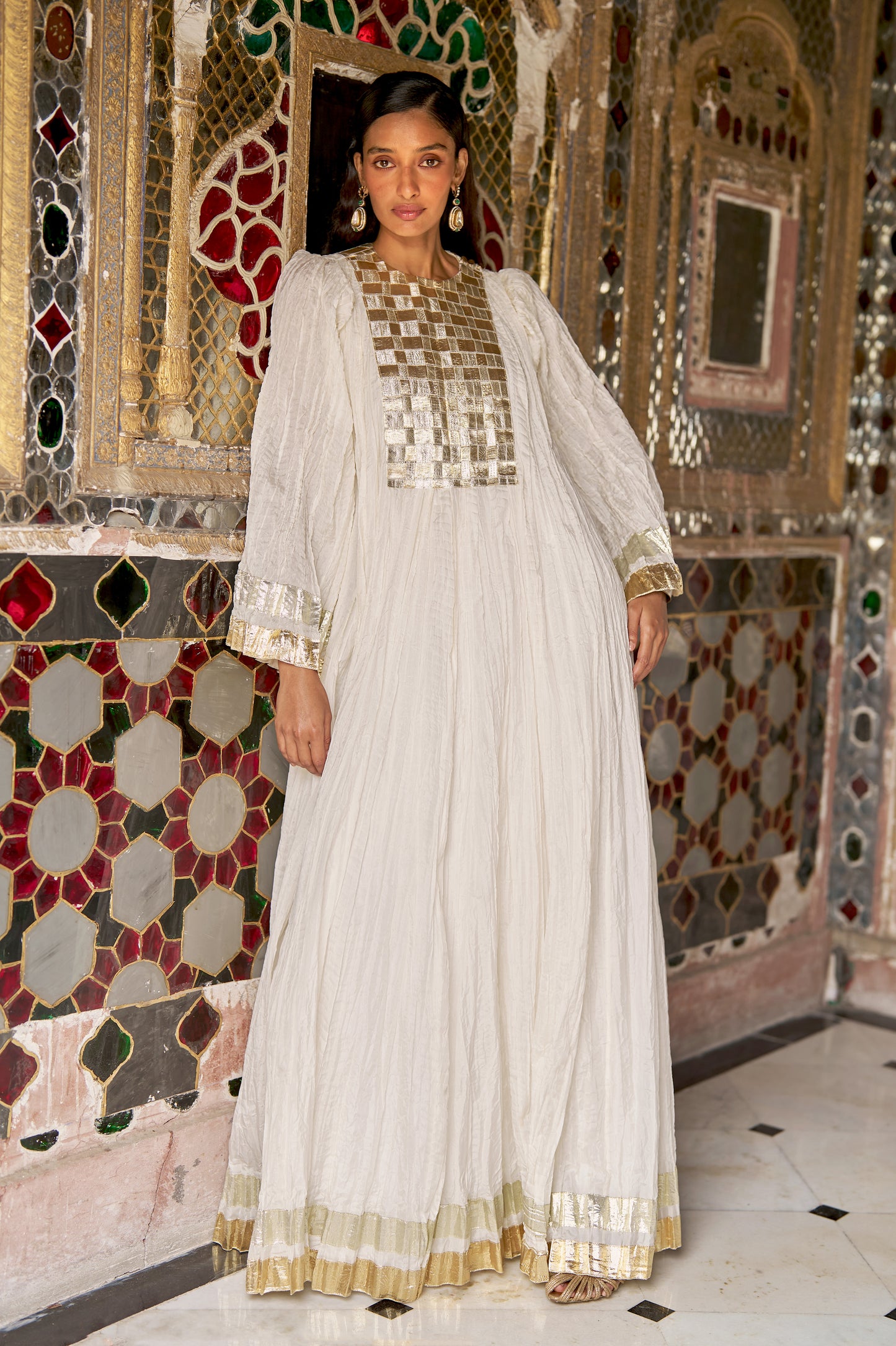 CRUSHED GOTA WEAVE MAXI