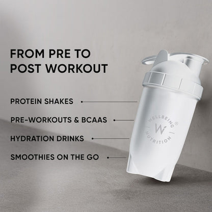 Wellbeing Nutrition Bullet Shaker ( White )