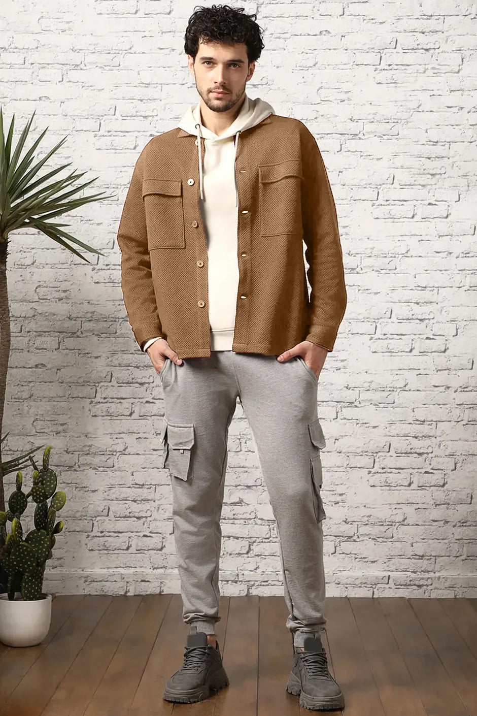 Relaxed Fit Textured Overshirt