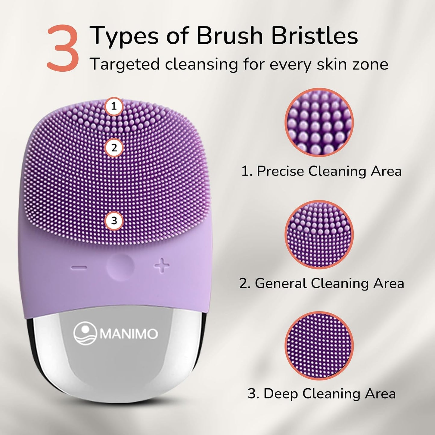 Manimo Smart Facial Cleansing Brush (Purple)