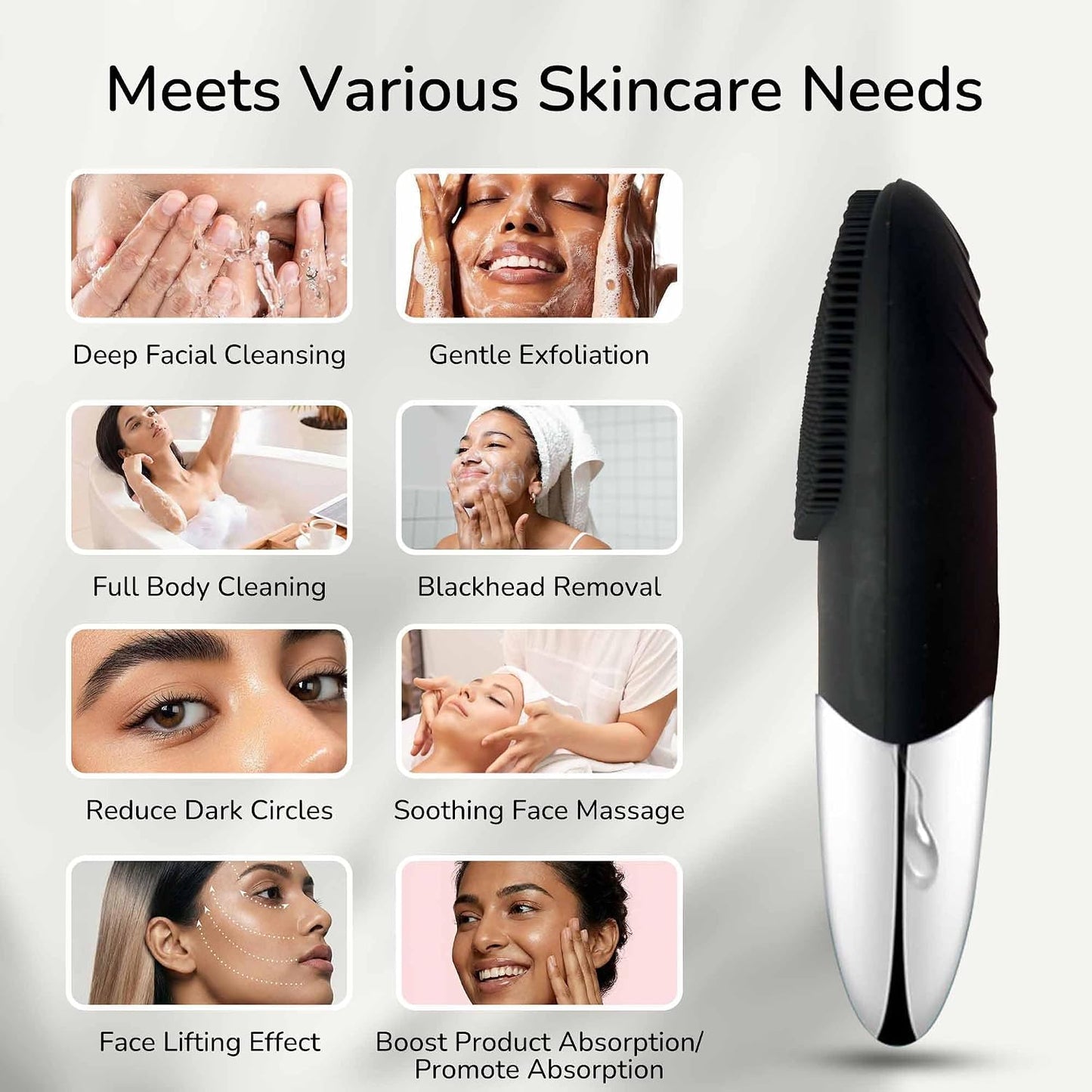 Manimo Smart Facial Cleansing Brush (Black)