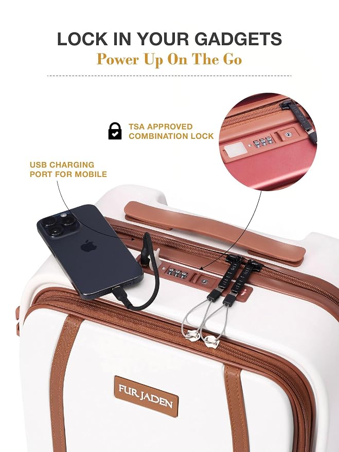 FUR JADEN  The Wayfarer Polycarbonate Travel Luggage Suitcase