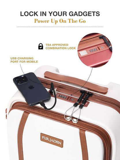 FUR JADEN  The Wayfarer Polycarbonate Travel Luggage Suitcase