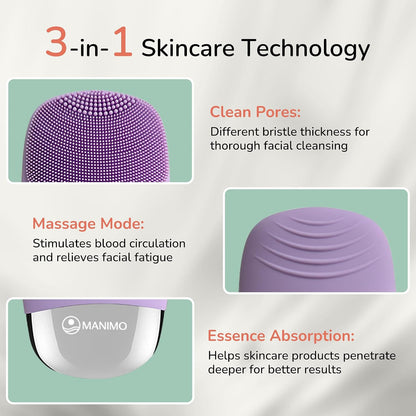Manimo Smart Facial Cleansing Brush (Purple)