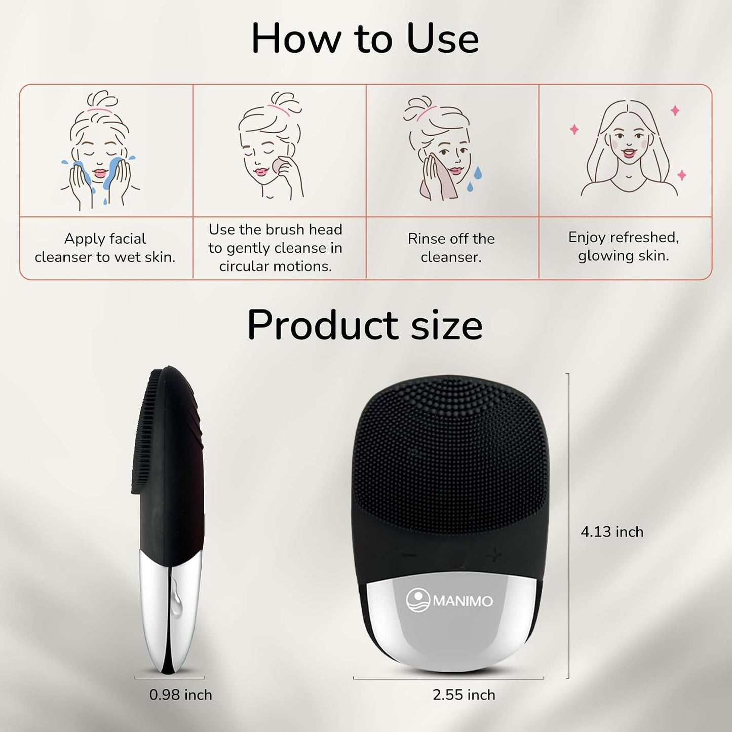 Manimo Smart Facial Cleansing Brush (Black)