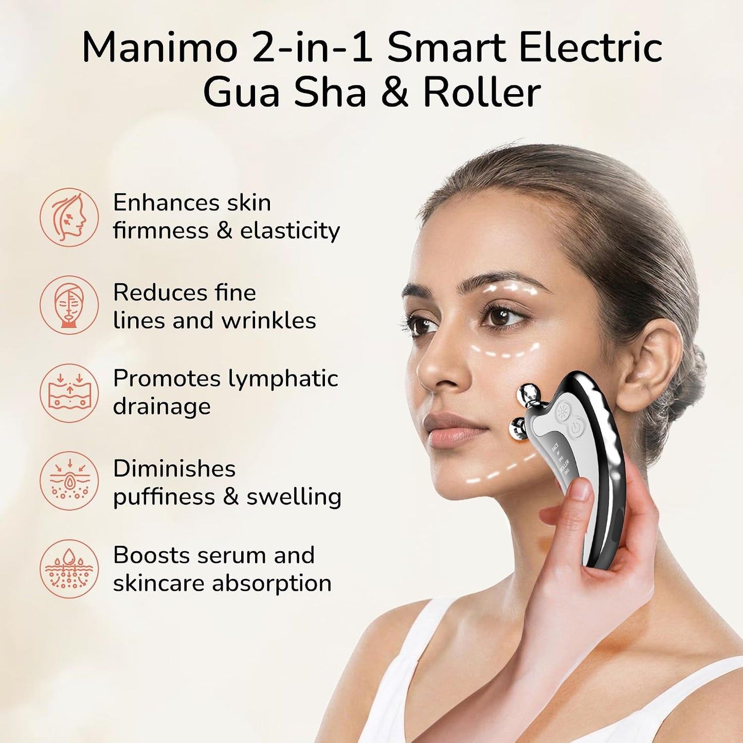 Manimo 2-in-1 Smart Electric Gua Sha & Roller