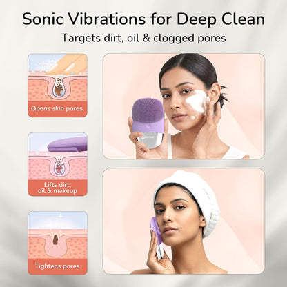 Manimo Smart Facial Cleansing Brush (Purple)