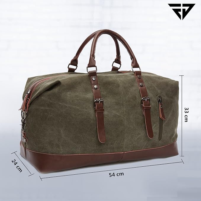 FUR JADEN  40L Canvas Weekender Travel Duffle Cabin Bag
