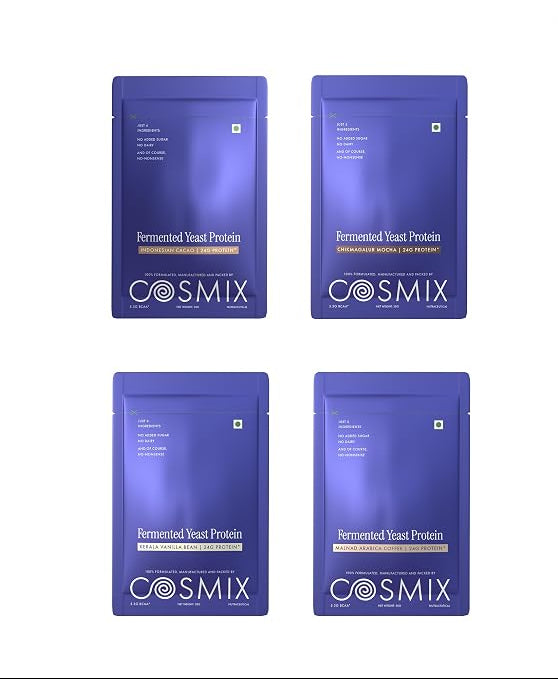Cosmix Fermented Yeast Protein, assorted box of 4 sachets, 38g x 4