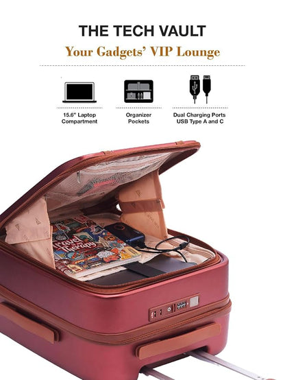 FUR JADEN  The Wayfarer Polycarbonate Travel Luggage Suitcase